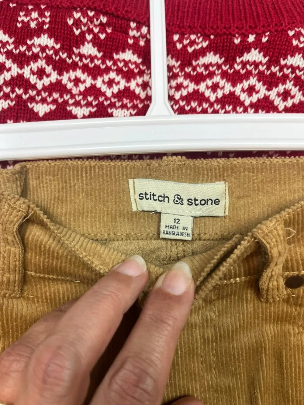 NWT Stitch & Stone Boys Size 12 Holiday Reindeer Fair Isle Sweater & Corduroy